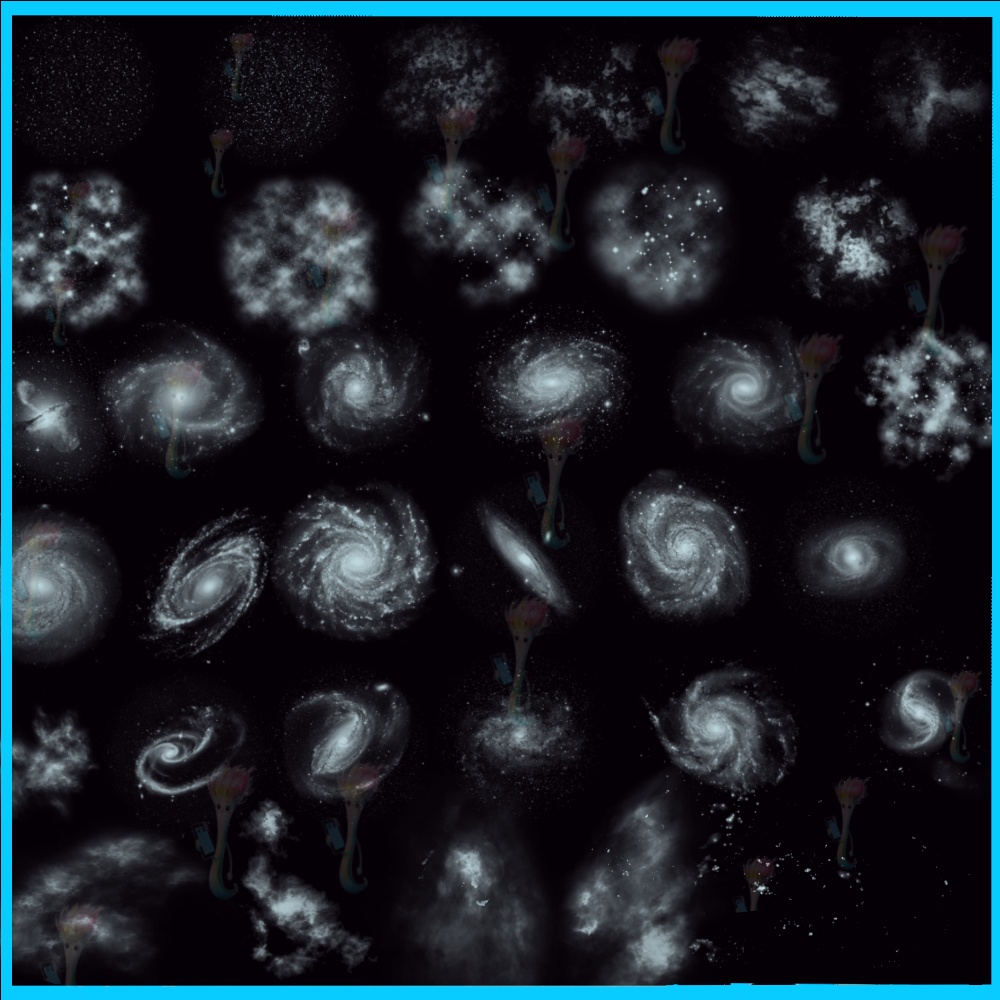 ProcreateとPhotoshop用の宇宙、星空、銀河ブラシセット58個 - 背景、天体、効果