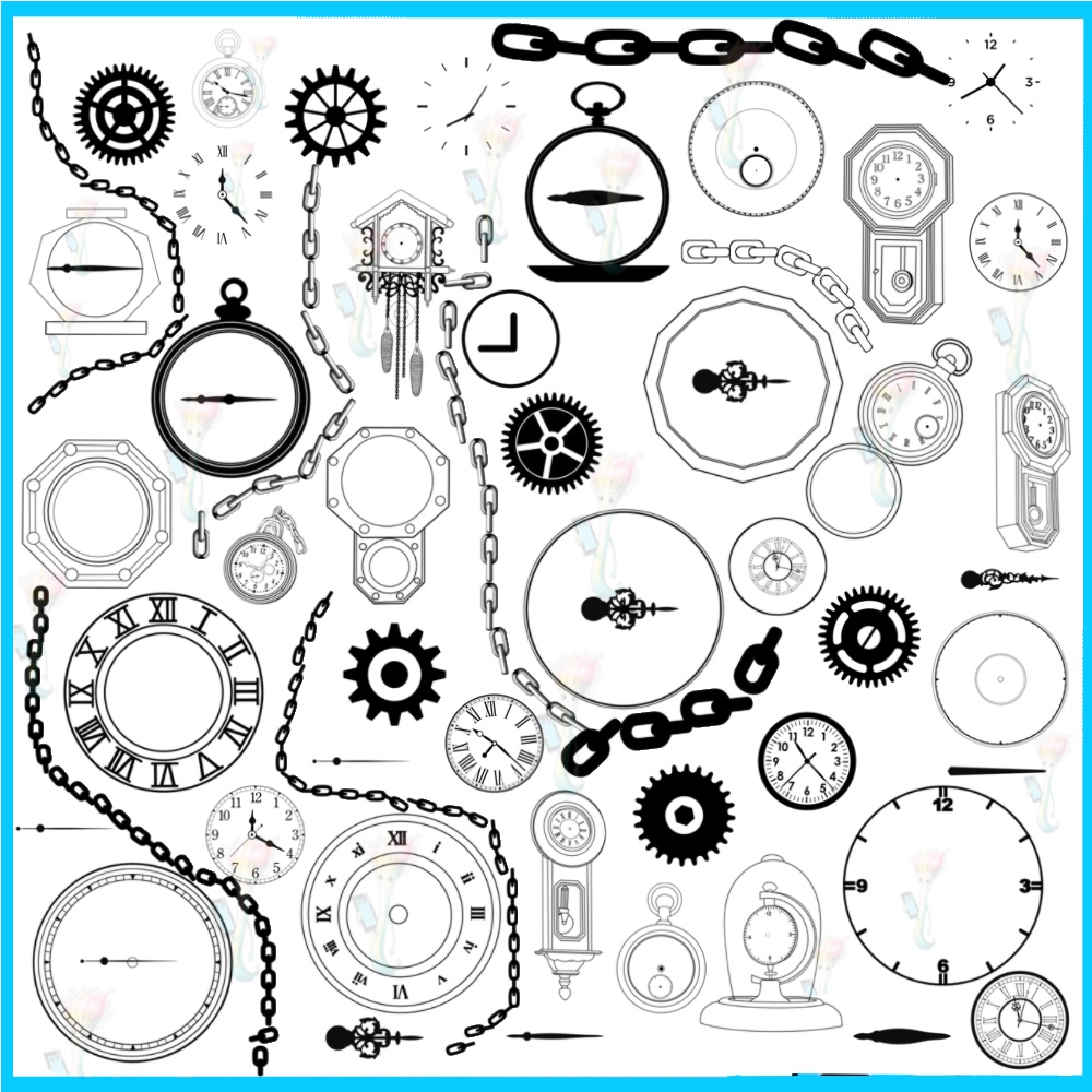 ProcreateとPhotoshop用の56種類のスチームパンク&時計仕掛けブラシセット - ギア、機械、装飾