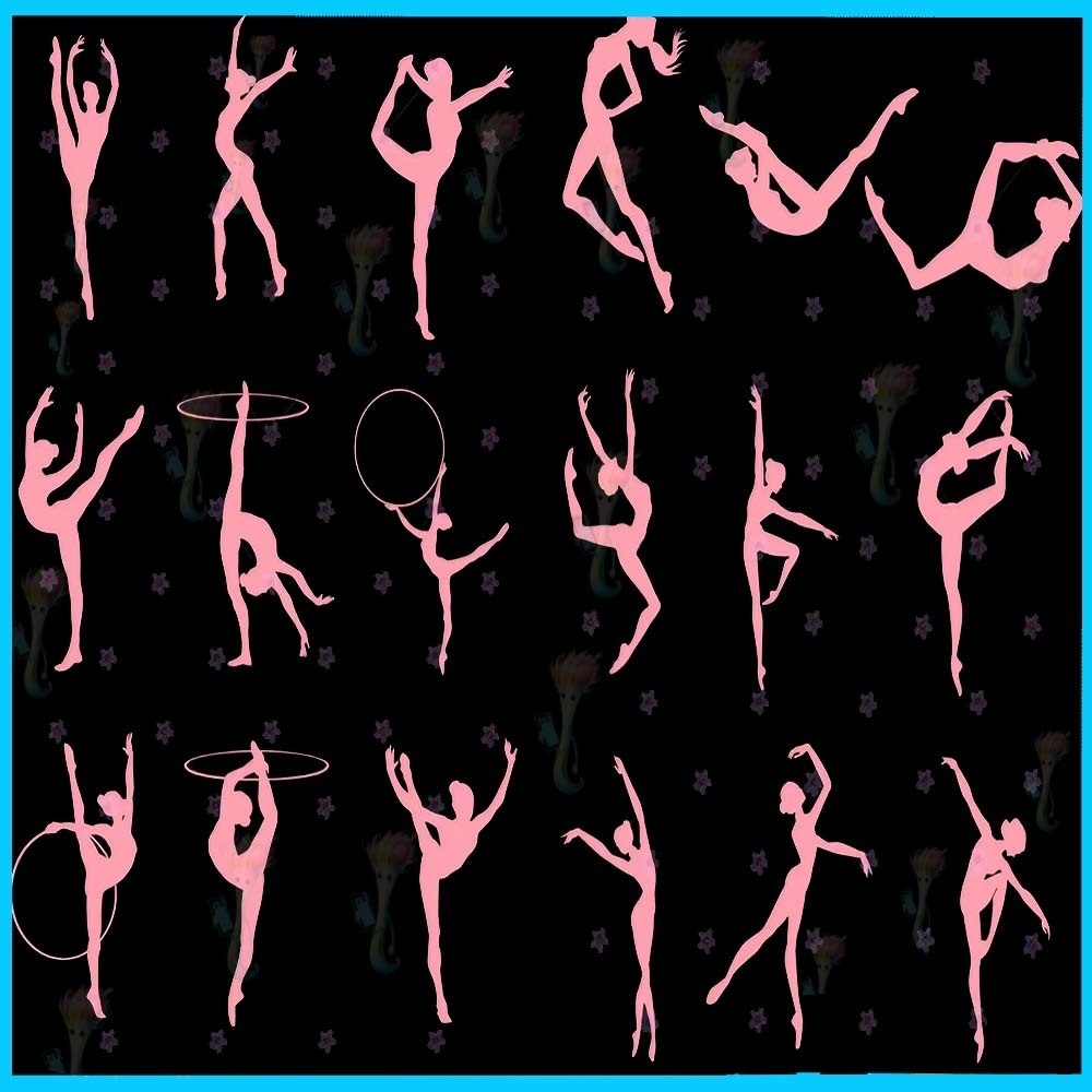 ProcreateとPhotoshop用の56種類のバレリーナ/バレエブラシセット - 優雅なダンス、シルエット、アート素材