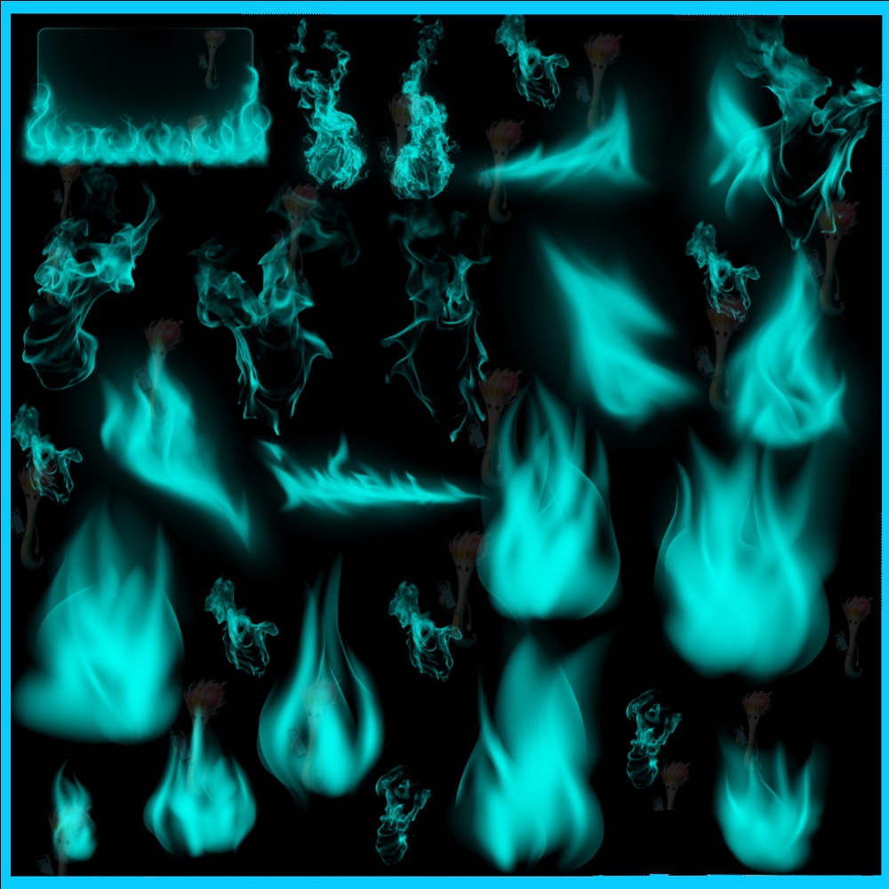 ProcreateとPhotoshop用の50種類の火、火花、煙のエフェクトブラシセット - 魔法、特殊効果、背景素材