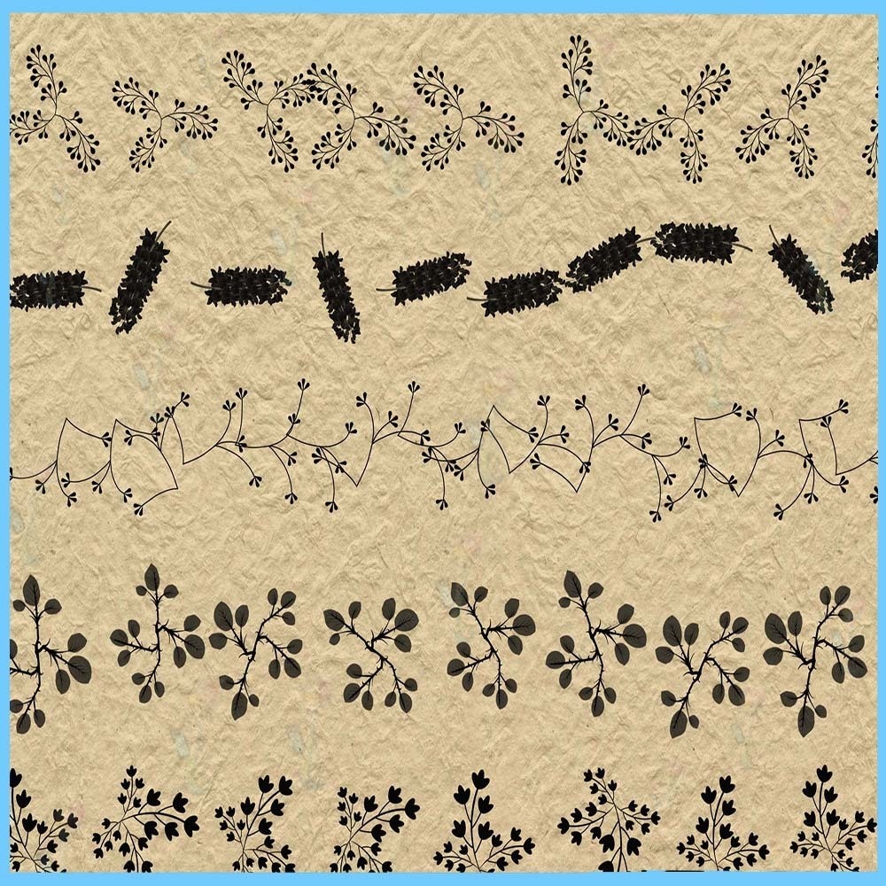 ProcreateとPhotoshop用の紫色の花、藤、装飾ブラシセット50種類 - 華やかで上品な和風デザイン素材