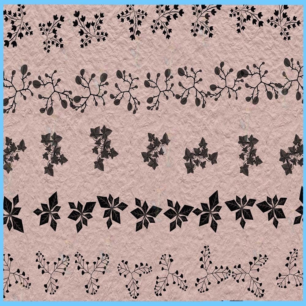 ProcreateとPhotoshop用の紫色の花、藤、装飾ブラシセット50種類 - 華やかで上品な和風デザイン素材