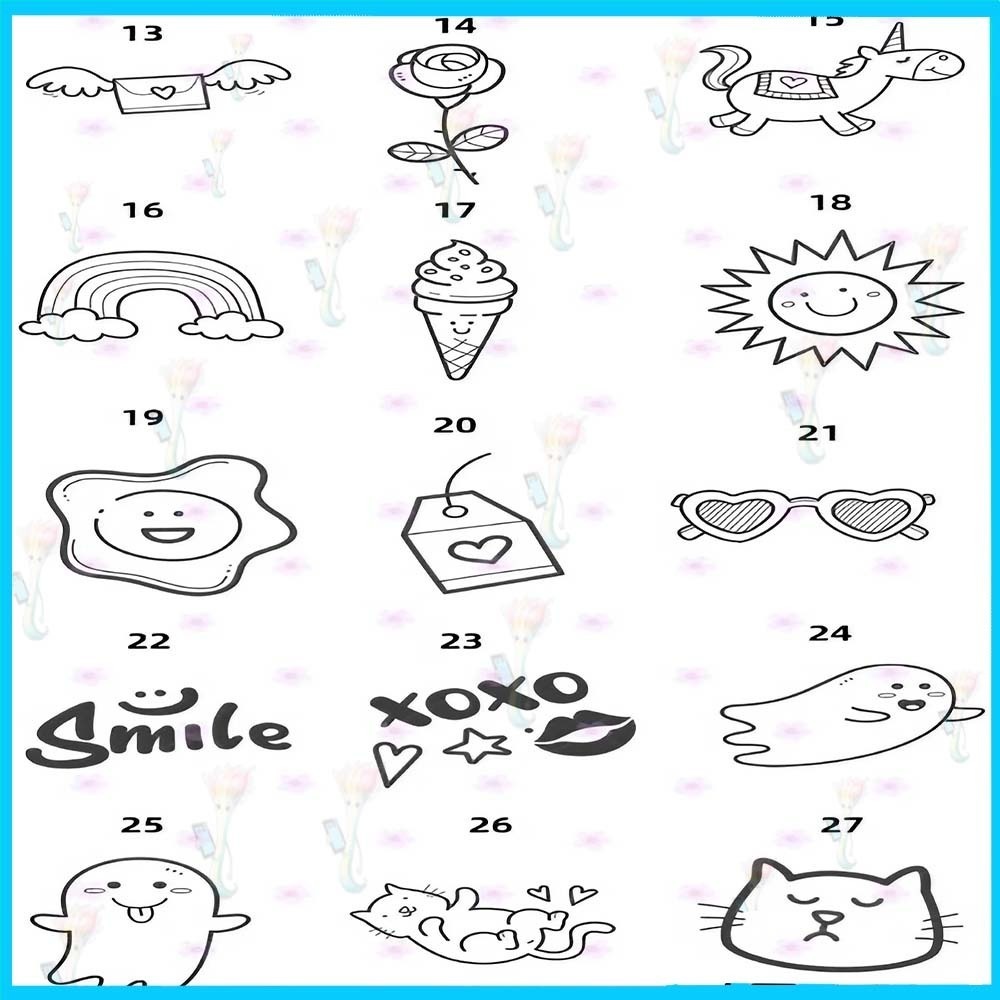 Procreate&Photoshop用かわいいアバターデコレーションブラシ42種セット - 派手なデコレーションやSNSアイコン素材