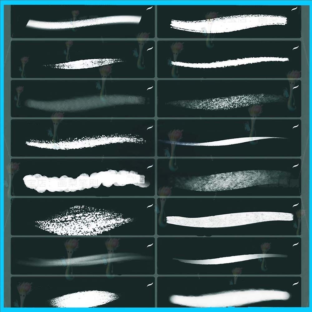 ProcreateとPhotoshop用の40種類のチョークブラシセット - パステル、ドライメディア、パウダー表現