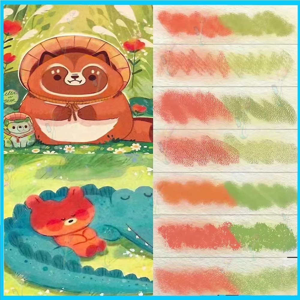 ProcreateとPhotoshop用の40種類のチョークブラシセット - パステル、ドライメディア、パウダー表現