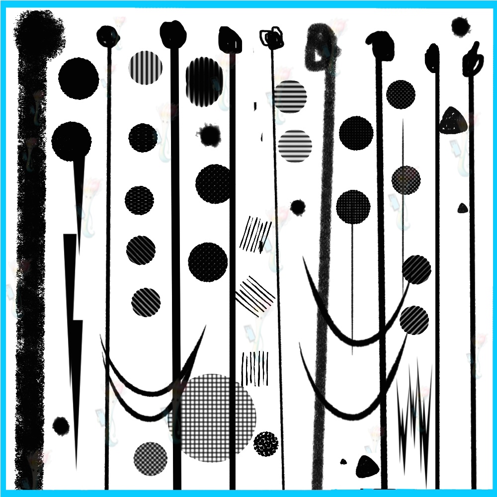 Procreate&Photoshop用テクスチャ線ブラシ40種セット - ハッチング、ハーフトーン、マンガ、イラスト素材