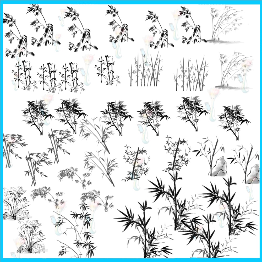 Procreate&Photoshop用竹ブラシ40種セット - 和風・植物・背景表現素材