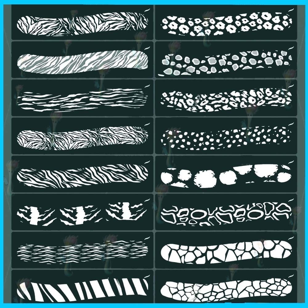 ProcreateとPhotoshop用の40種類の動物柄と毛皮テクスチャブラシセット - 動物プリント、背景、ファッション素材