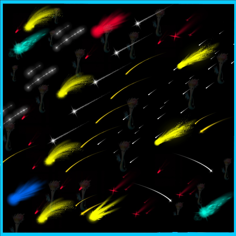 Procreate&Photoshop用流星群・流星ブラシセット39種類 - 流れ星、キラキラ、宇宙表現素材