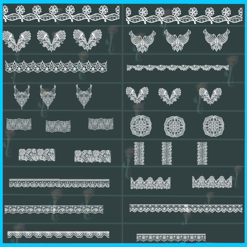 ProcreateとPhotoshop用のロココ調の装飾エッジブラシ39種類 - レース、アンティーク、エレガントな素材