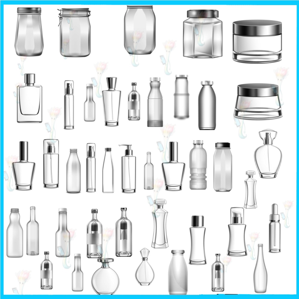 プロクリエイト&Photoshop用 36種 ガラス瓶・容器ブラシセット - 透明感・液体・アイテム表現素材