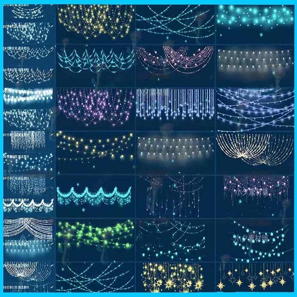 プロクリエイト&Photoshop用 36種 ウェディング・美しい光ブラシセット - イルミネーション・飾り付け・ロマンチック素材