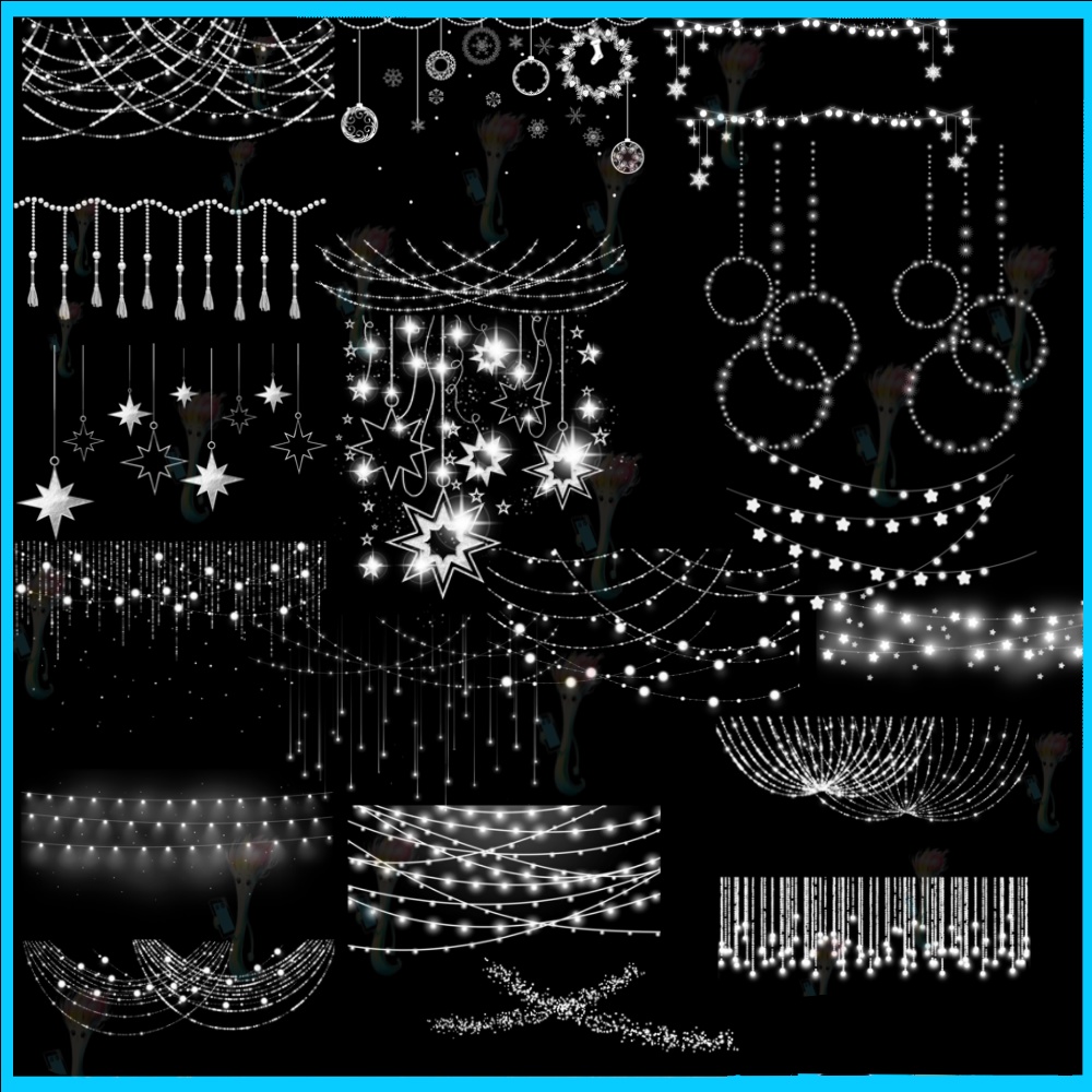 プロクリエイト&Photoshop用 36種 ウェディング・美しい光ブラシセット - イルミネーション・飾り付け・ロマンチック素材