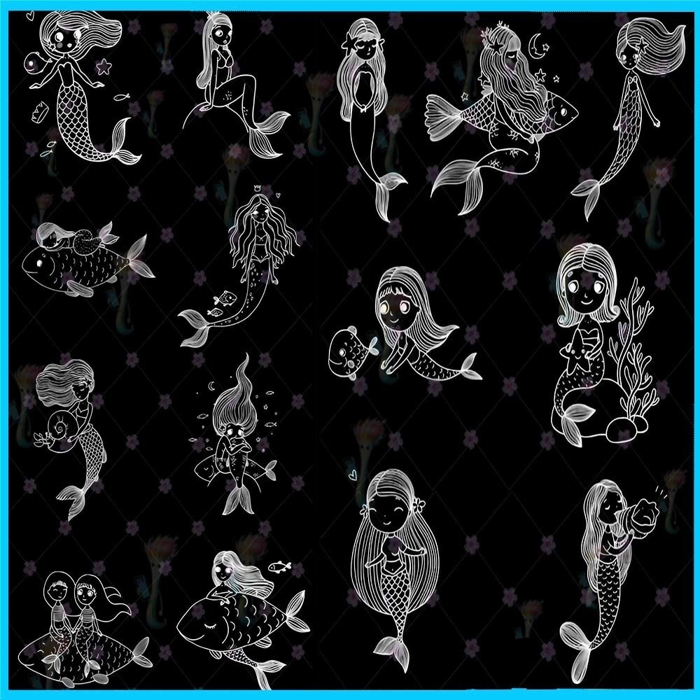 プロクリエイト&Photoshop用 36種 マーメイドブラシセット - 人魚・海の生き物・ファンタジー素材