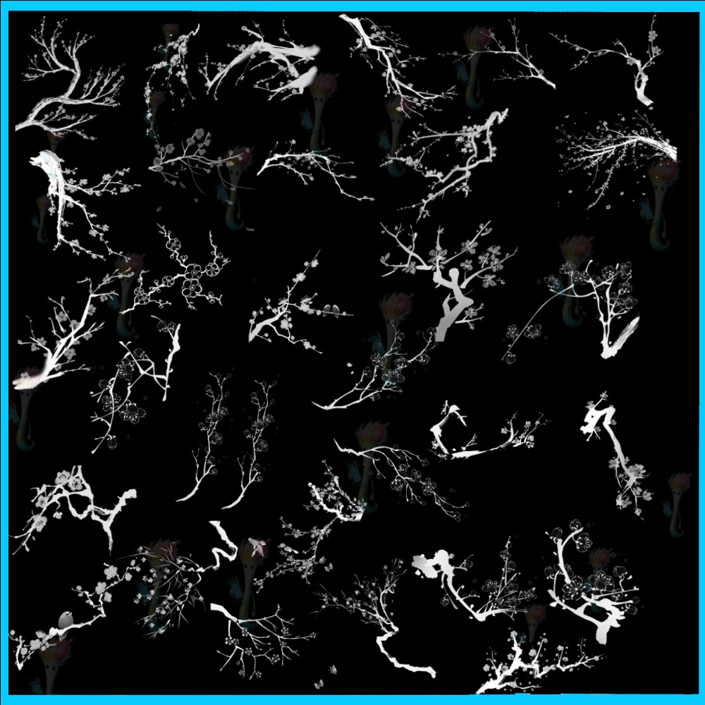 Procreate&Photoshop用 梅の花と枝のブラシセット36種類 - 和風、春、植物表現素材