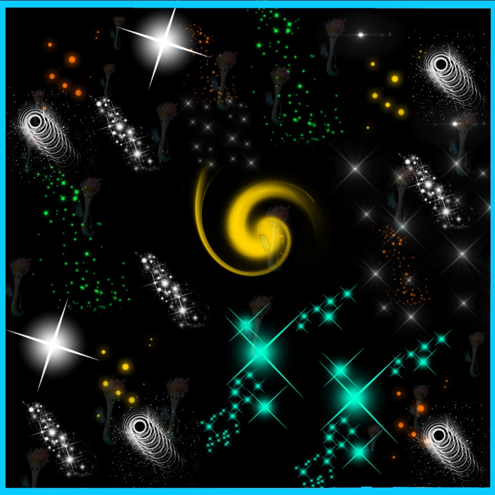 ProcreateとPhotoshop用の40種類の光効果装飾ブラシセット - キラキラ輝く幻想的な背景素材