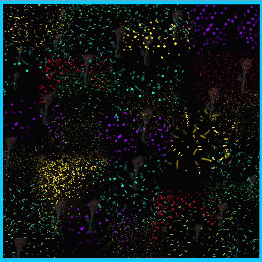 ProcreateとPhotoshop用の36種類のリボンと紙吹雪のブラシセット - お祝い、パーティー、キラキラ効果の素材