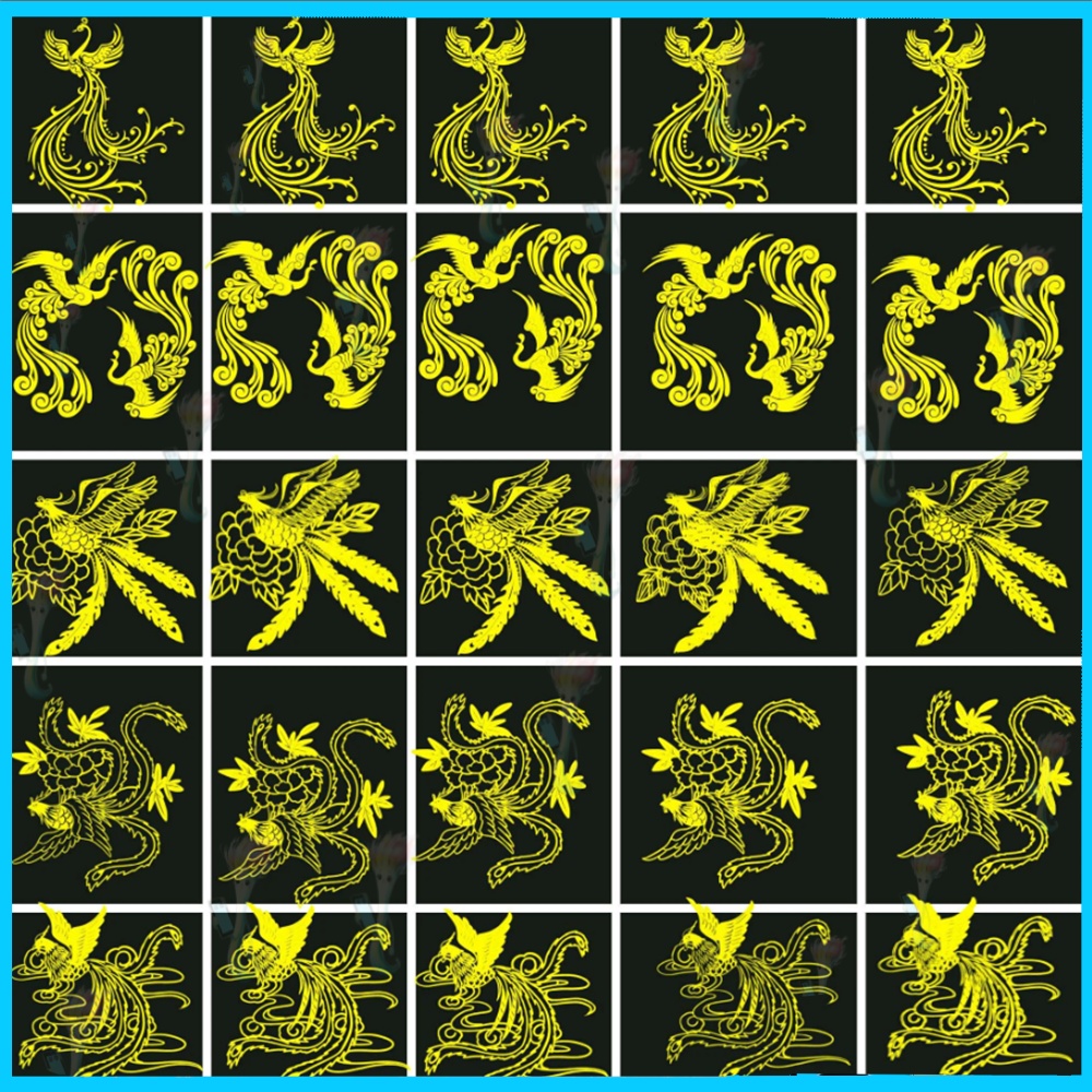 プロクリエイト&Photoshop用 36種 鳳凰・不死鳥スタンプブラシセット - 神話・和風・ファンタジーイラスト素材
