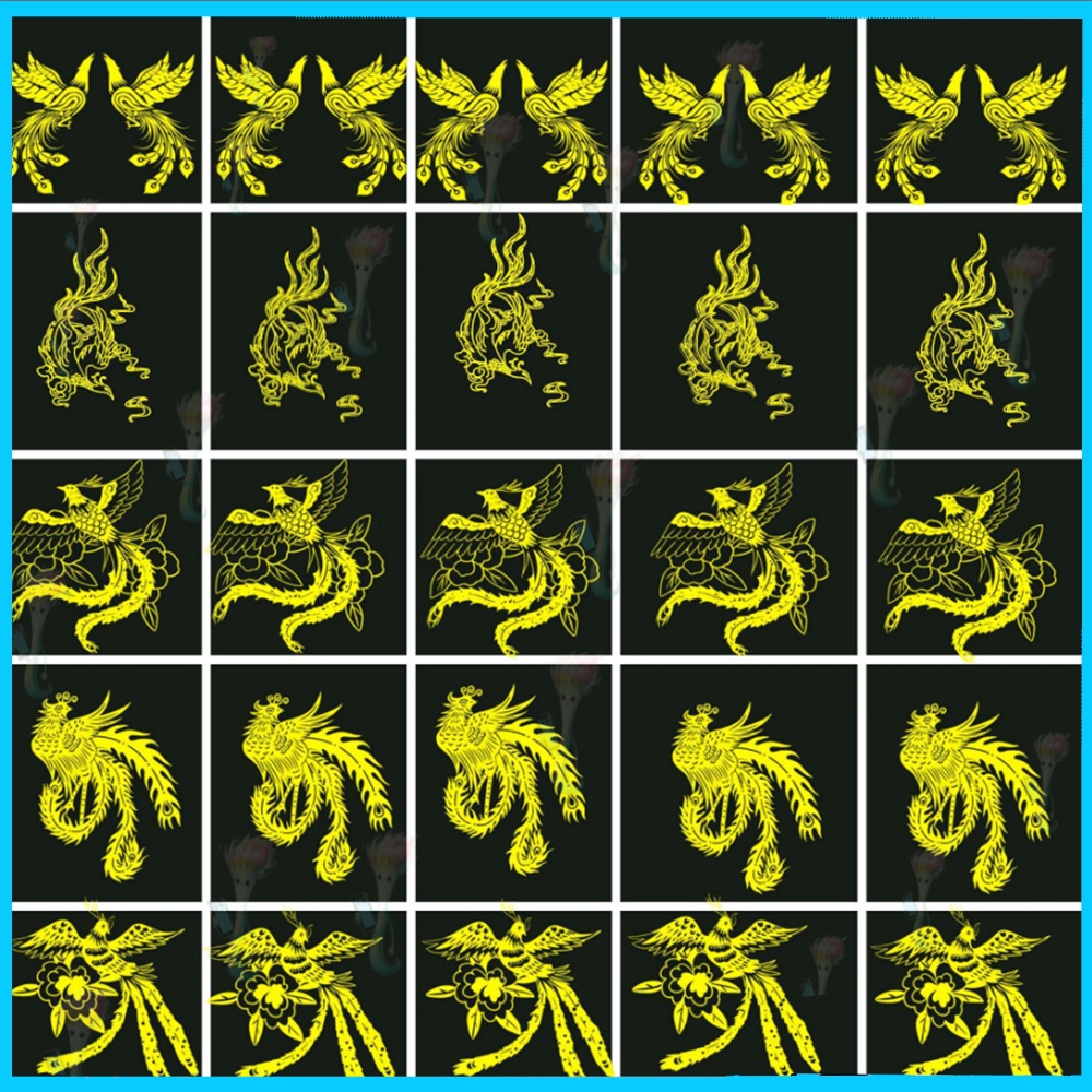 プロクリエイト&Photoshop用 36種 鳳凰・不死鳥スタンプブラシセット - 神話・和風・ファンタジーイラスト素材