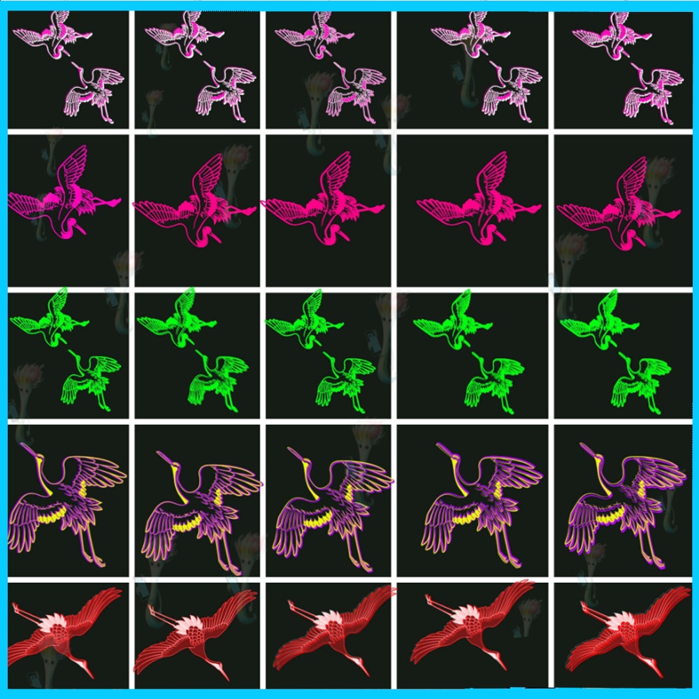 プロクリエイト&Photoshop用 22種 鶴・水鳥スタンプブラシセット - 和風・エレガント・伝統イラスト素材