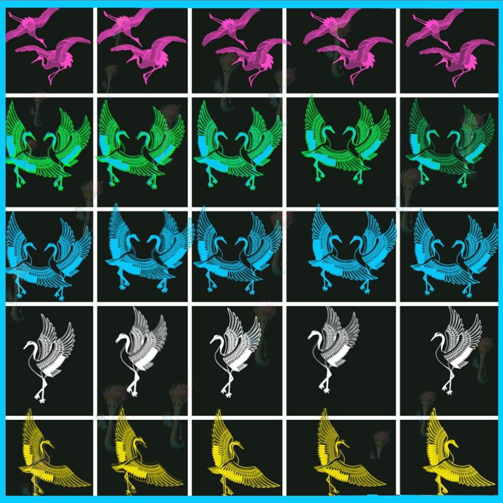 プロクリエイト&Photoshop用 22種 鶴・水鳥スタンプブラシセット - 和風・エレガント・伝統イラスト素材