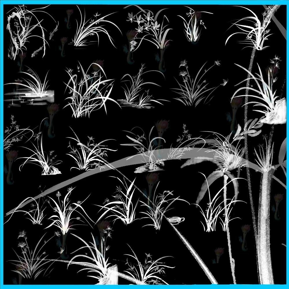 ProcreateとPhotoshop用の22種類の伝統的な中国の蝶のスタンプブラシセット - 和風、アジア風、装飾的なデザイン素材