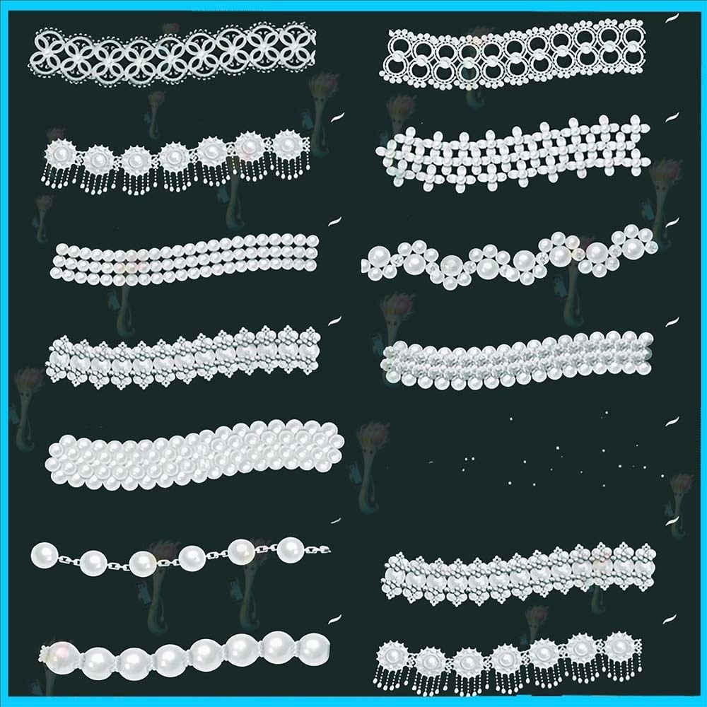 28種類のProcreate眉毛装飾とペンダントジュエリーブラシセット - プロの創作のための高級装飾とアクセサリー素材