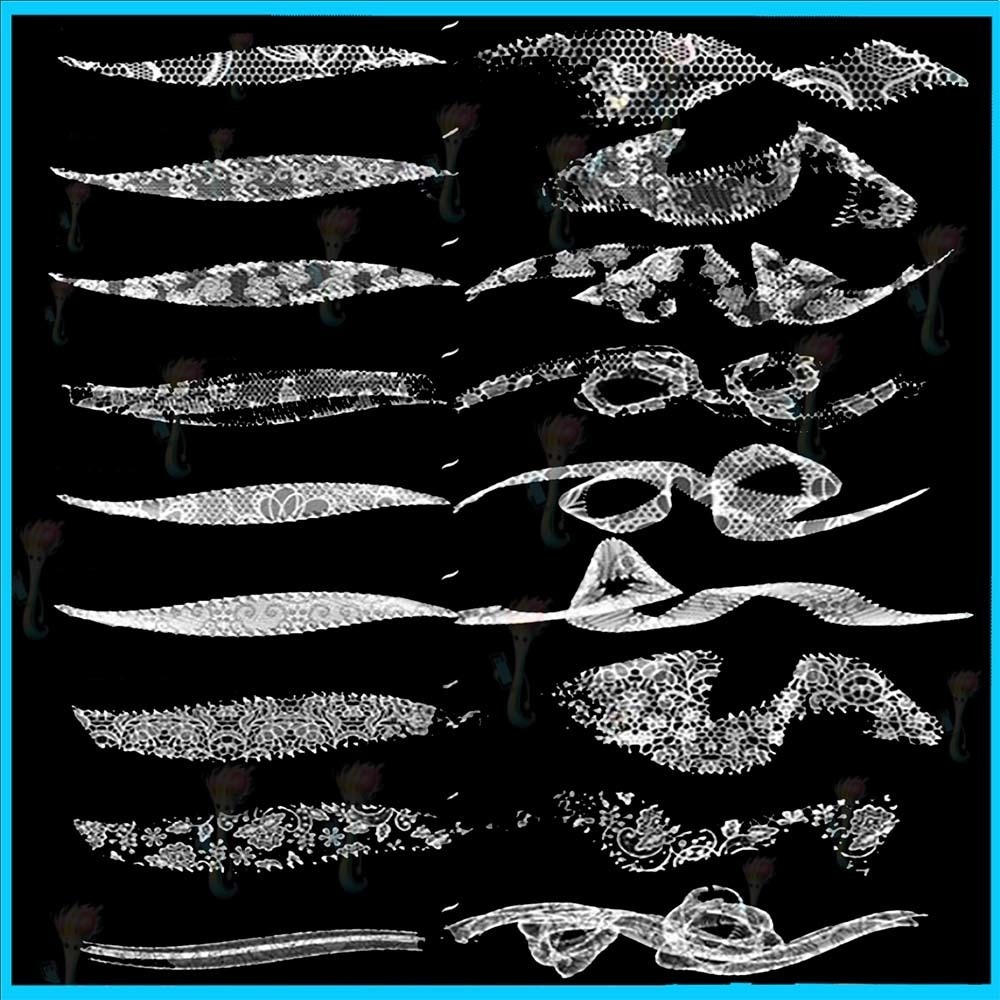 プロクリエイト用 28種 メッシュリボン・レースブラシセット - 優雅・装飾・テクスチャ素材