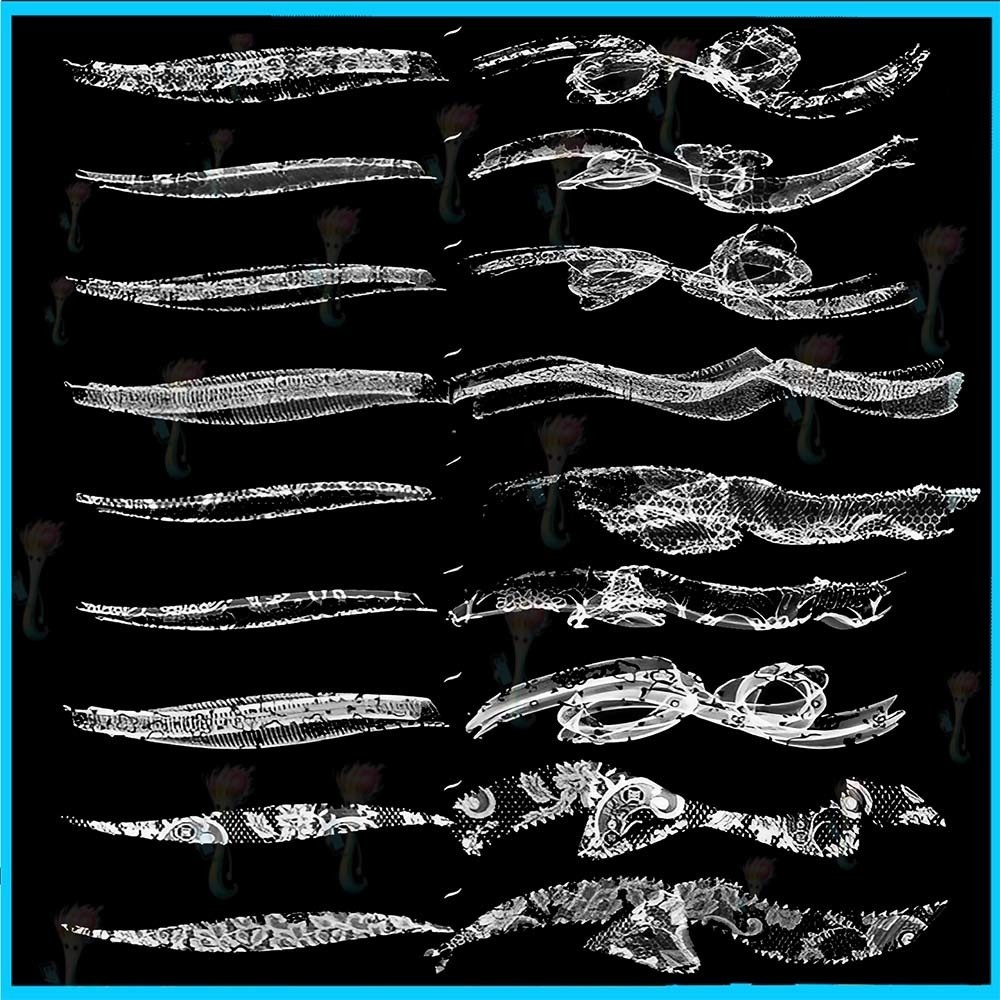 プロクリエイト用 28種 メッシュリボン・レースブラシセット - 優雅・装飾・テクスチャ素材