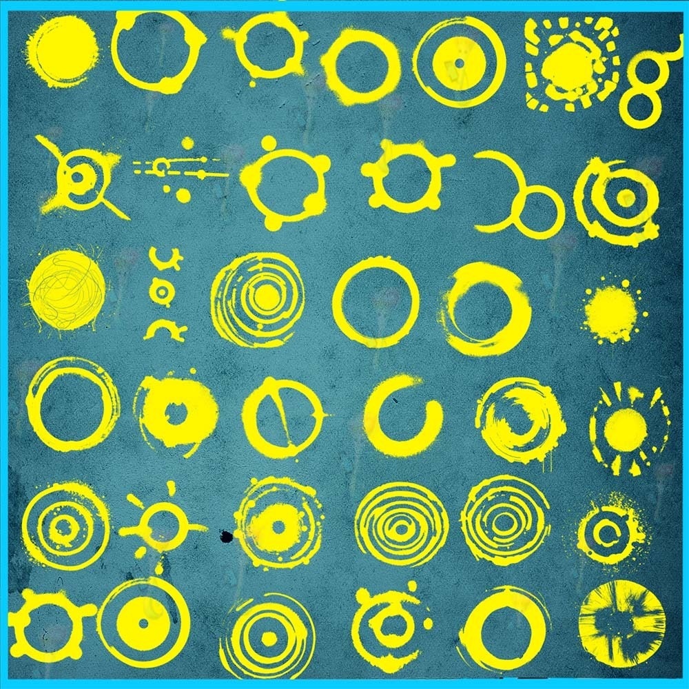 プロクリエイト&Photoshop用 35種 スプラッター・インクテクスチャブラシセット - グランジ・抽象・アート素材