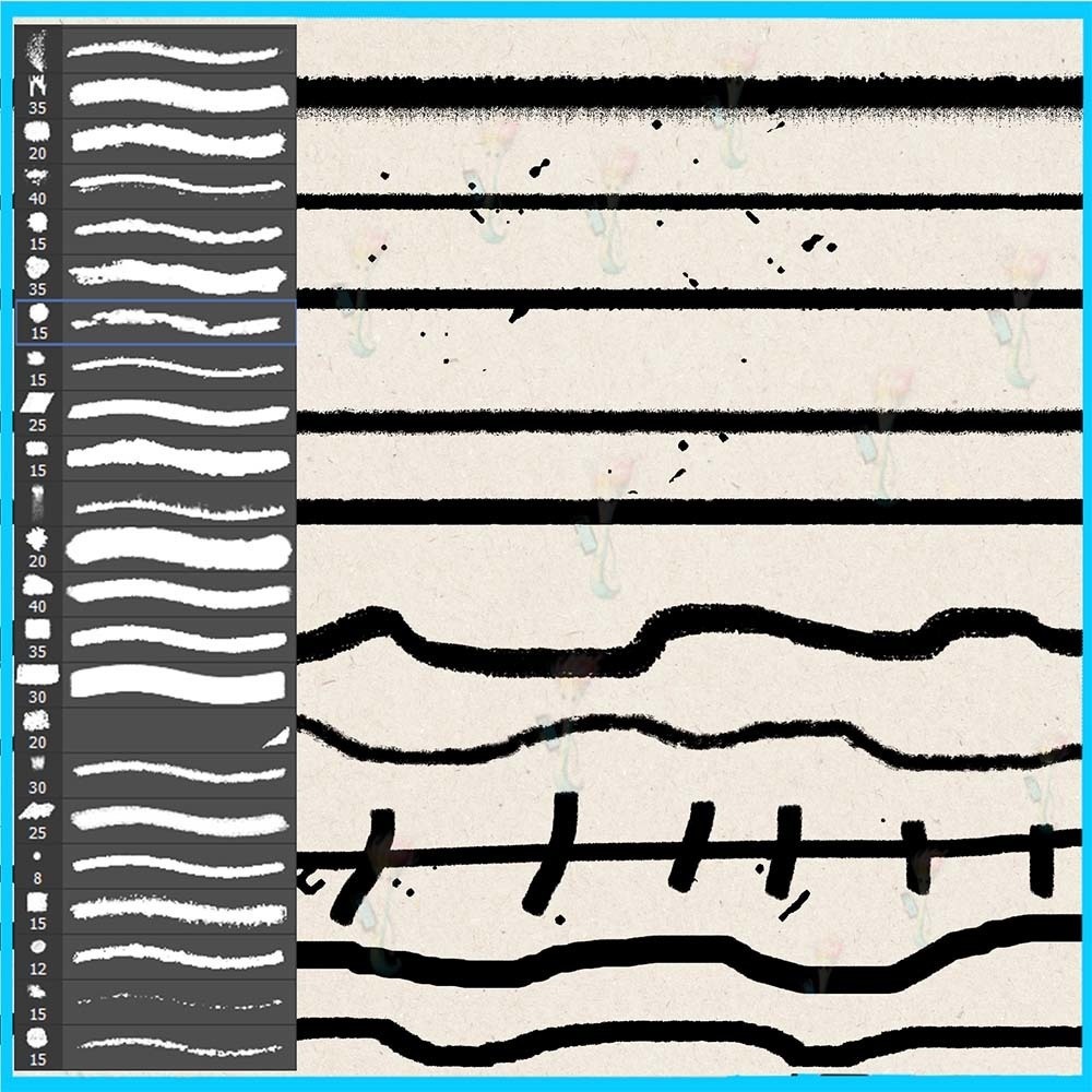 プロクリエイト&Photoshop用 48種 毛筆・墨絵ブラシセット - 筆文字・書道・水墨画・和風アート素材