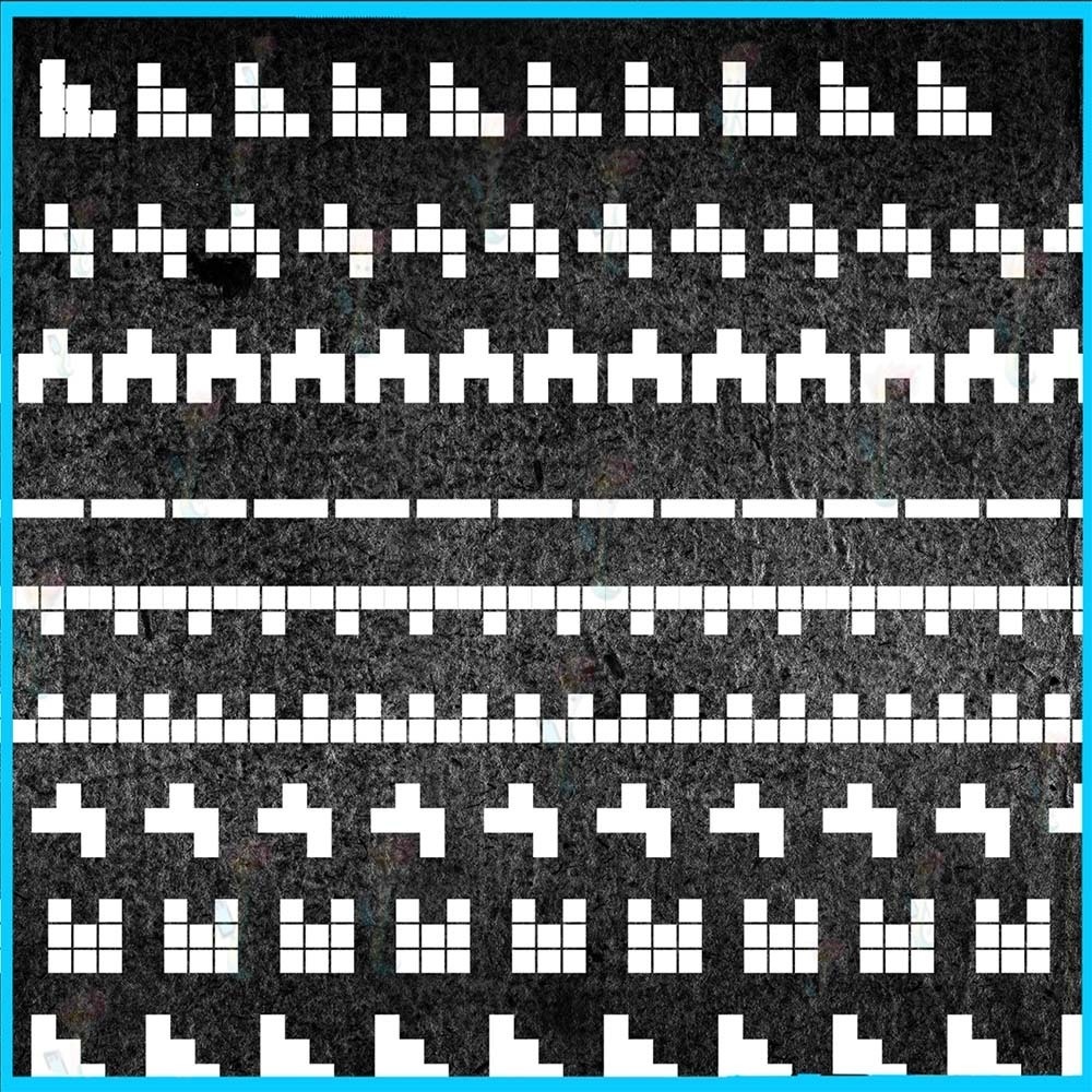 ProcreateとPhotoshop用のテトリス風幾何学ブロックパズルブラシセット60種類 - ゲーム、デコレーション、デザイン素材