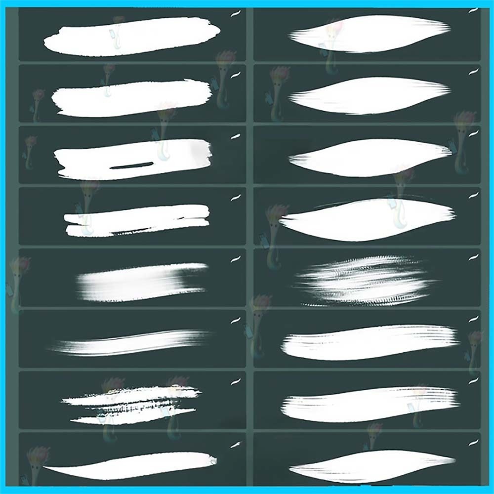 Procreate用のリアルな油絵と太いブラシセット38種類 - グアッシュ、アクリル絵の具、キャンバステクスチャシミュレーション