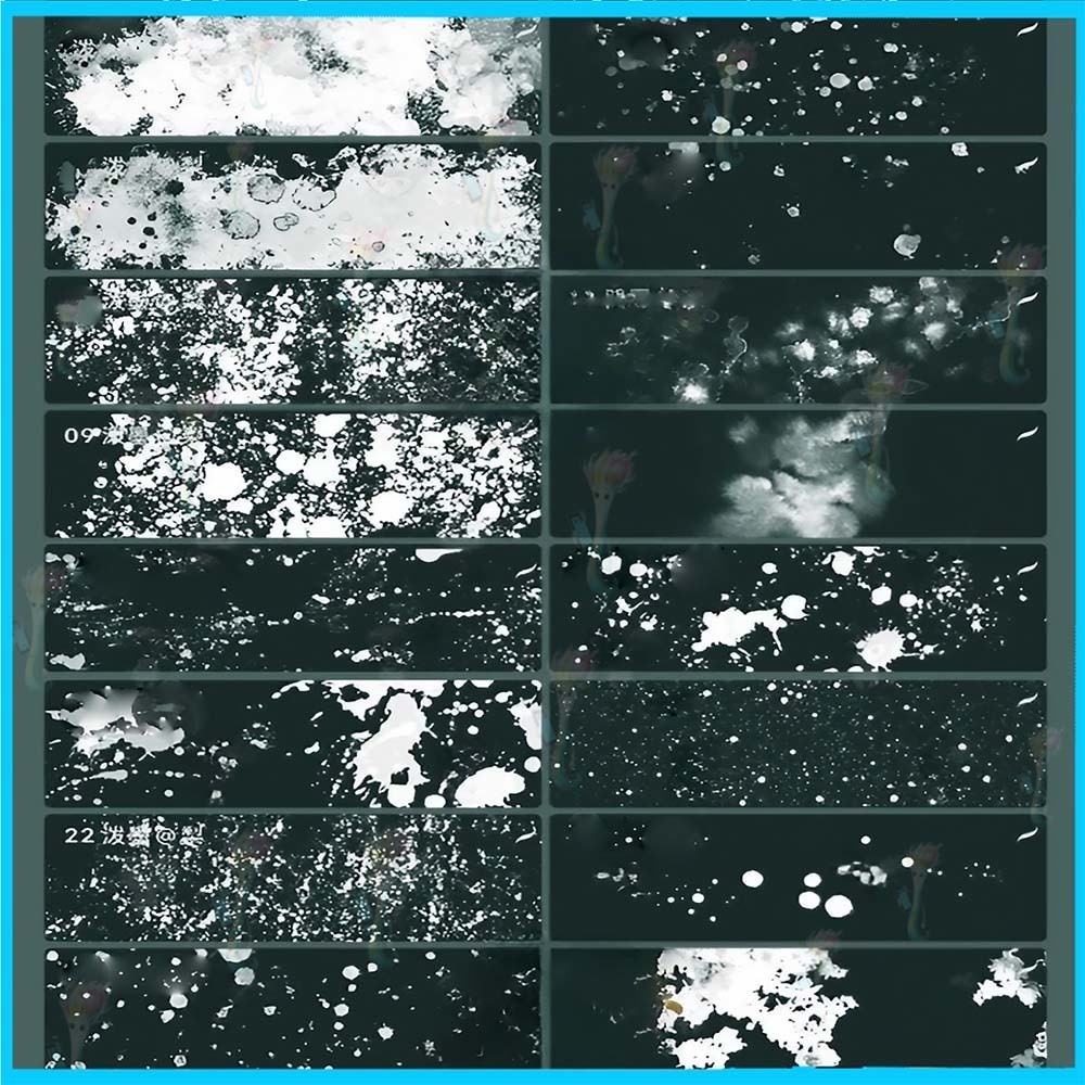 Procreate 用の26種類の中国風、インクスプラッシュ、金箔水彩ブラシセット - 水墨画、スプラッシュ、装飾素材