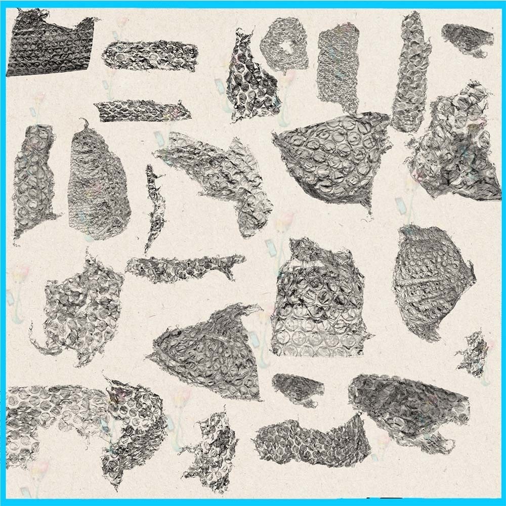 ProcreateとPhotoshop用の60種類のプチプチと梱包材テクスチャブラシ - 透明、しわ、エアクッション、装飾プラスチック素材