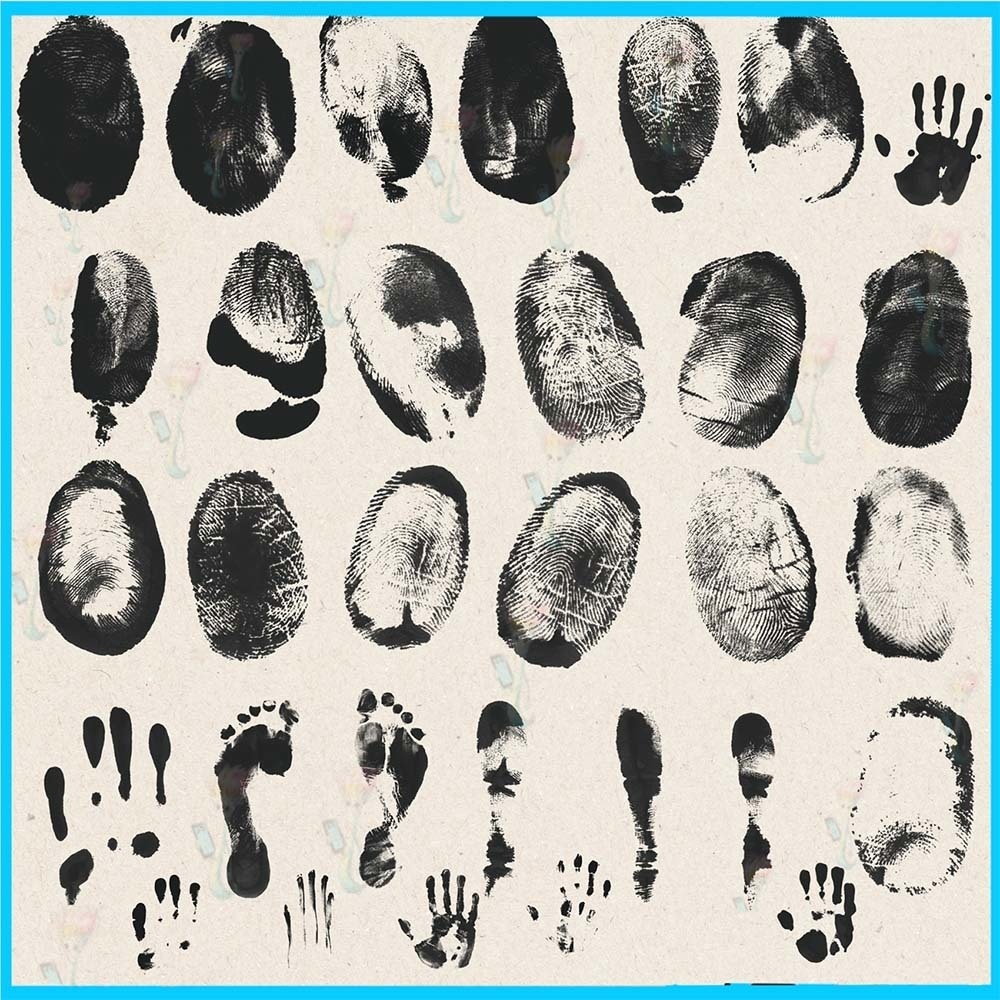 ProcreateとPhotoshop用の60種類の指紋と手形のブラシセット - 手のひらの跡、手と足の跡、リアルなテクスチャ素材