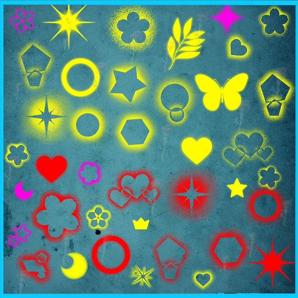 プロクリエイト&Photoshop用 30種 ドリーミーな輝き・キラキラブラシセット - 星・ハート・花・ボケ・装飾素材