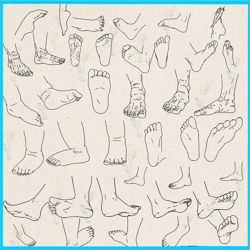 プロクリエイト&Photoshop用 60種 足のポーズ・動きブラシセット - 人体構造・線画補助・練習素材