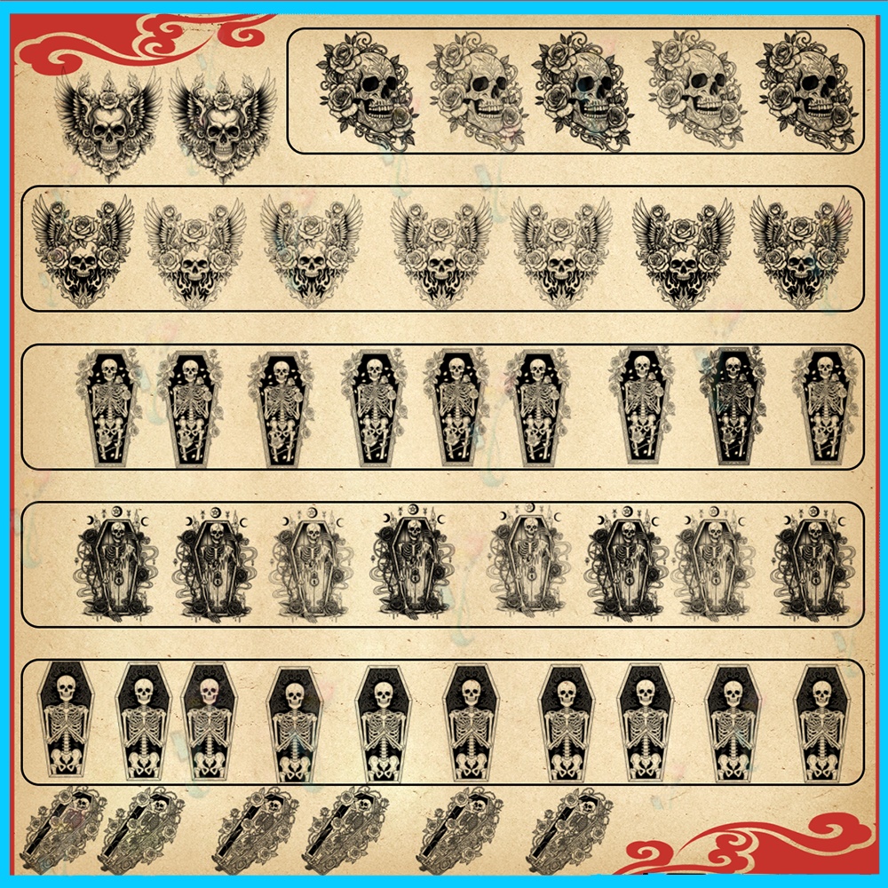 スカル/タトゥースタンプブラシ (Ps/Procreate対応) | ゴシック・ダーク・ホラー素材集