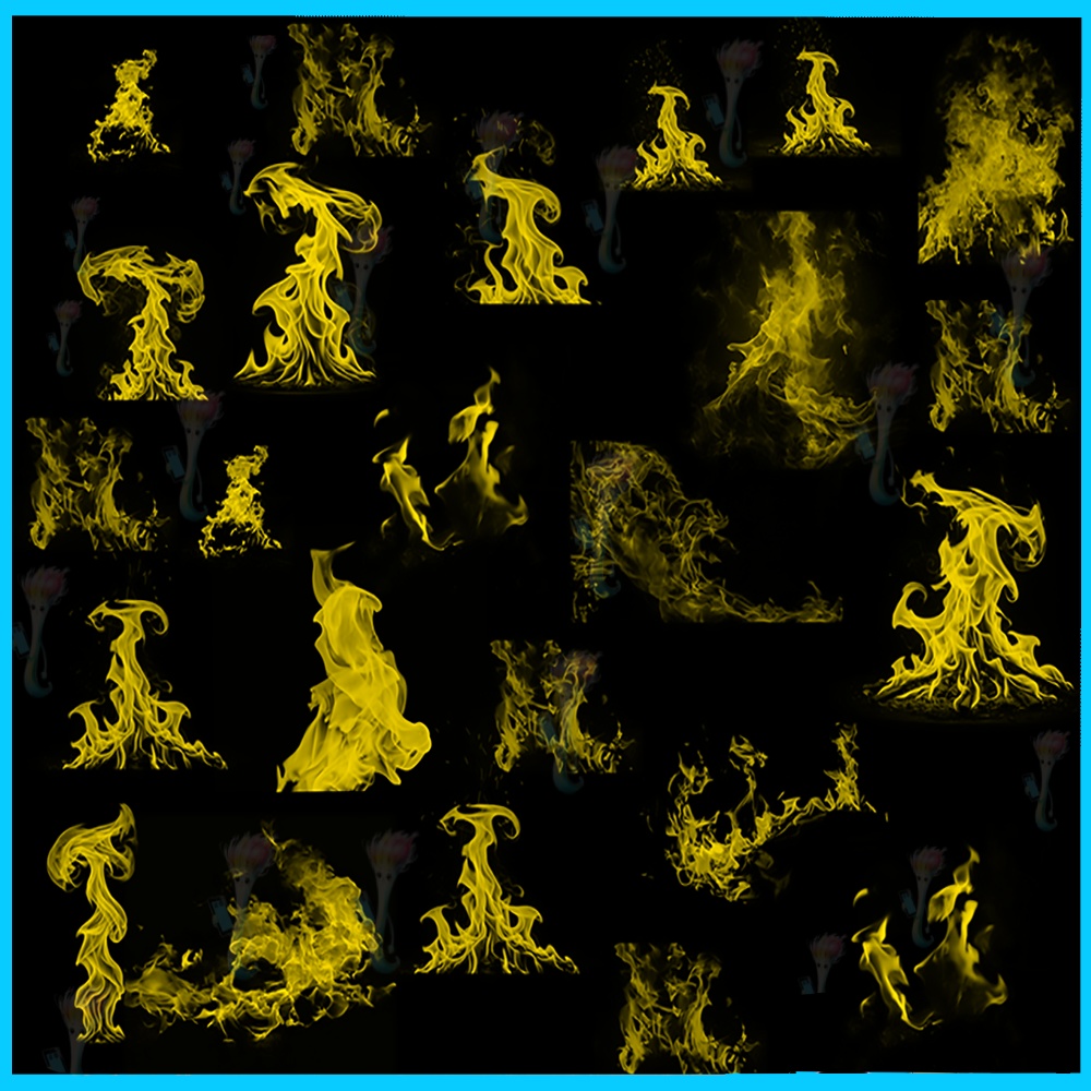 🔥71種🔥炎/火炎/煙ブラシ Ps procreate | リアル・ネオンカラー・エフェクト素材集