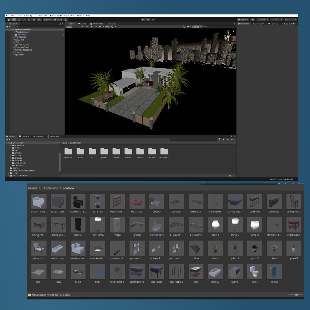 LA Style Mansion and Home Props made for VRChat