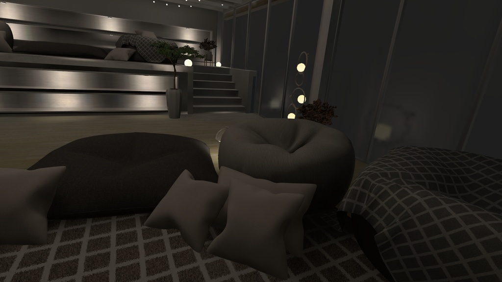 Comfy Small Avatar World with Bean Bag Chairs