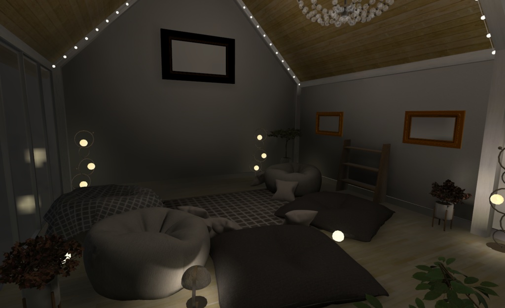 Comfy Small Avatar World with Bean Bag Chairs