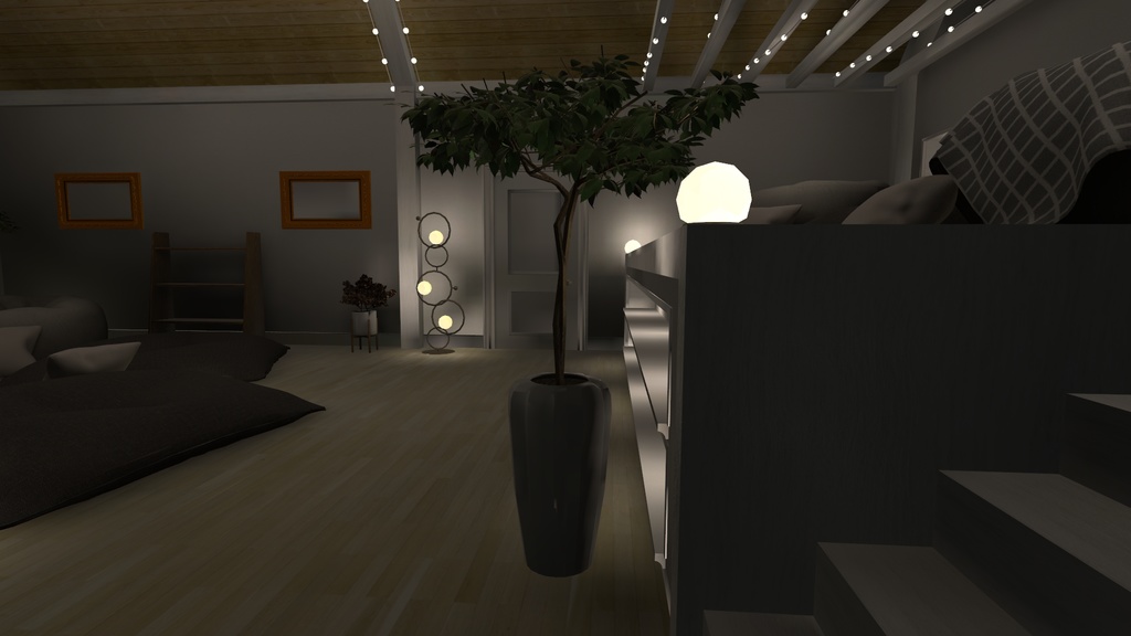 Comfy Small Avatar World with Bean Bag Chairs