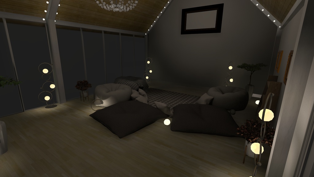 Comfy Small Avatar World with Bean Bag Chairs