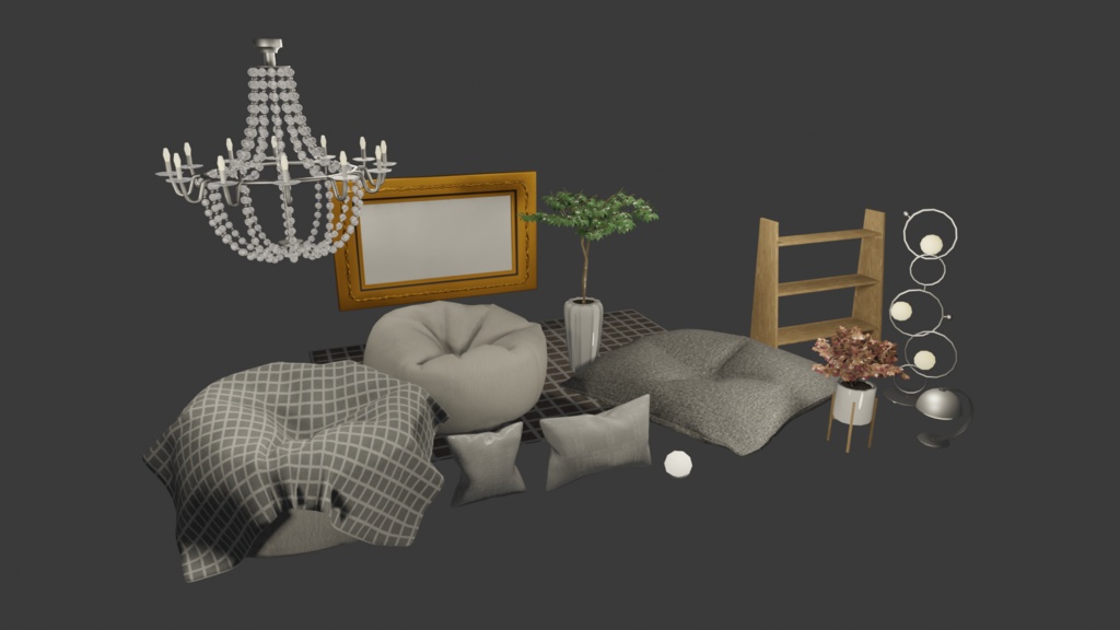 Comfy Small Avatar World with Bean Bag Chairs