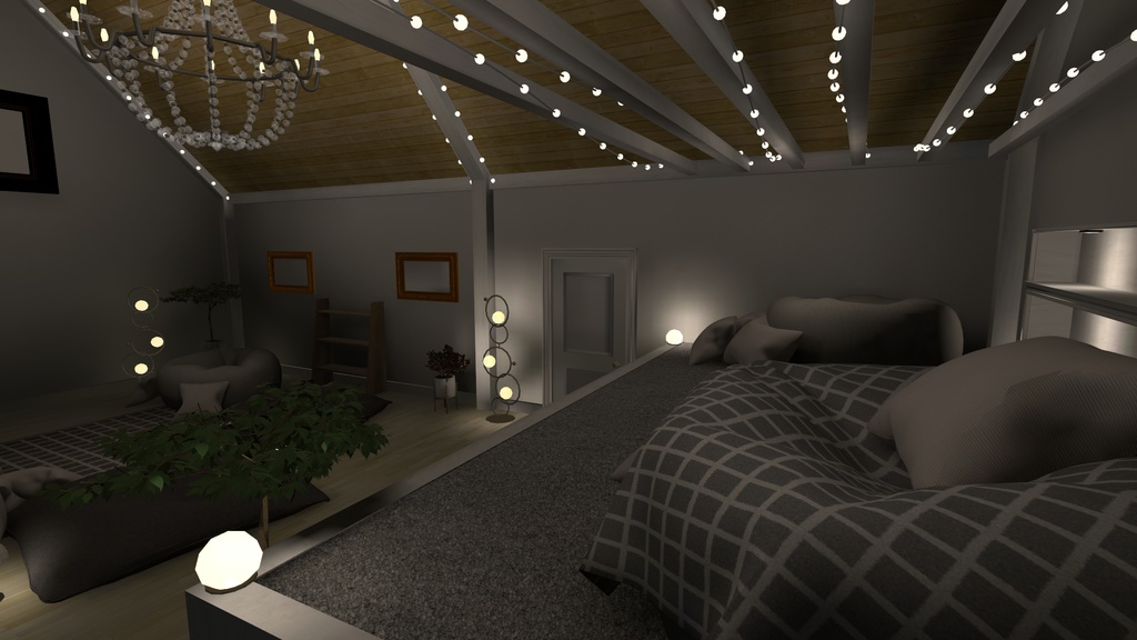 Comfy Small Avatar World with Bean Bag Chairs