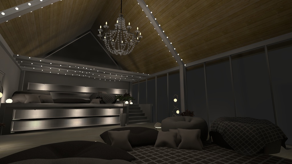 Comfy Small Avatar World with Bean Bag Chairs