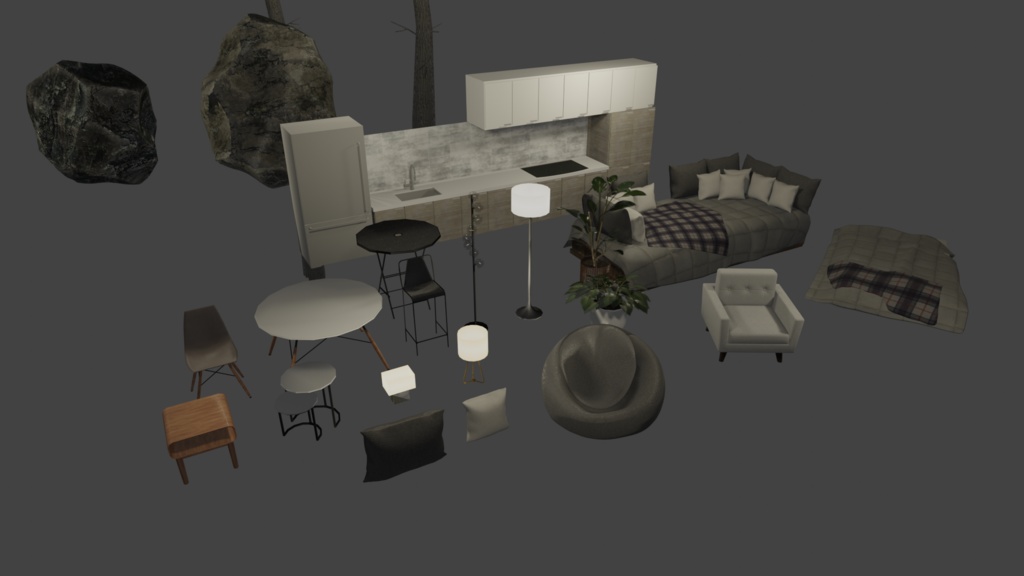 Home in the Woods VRChat Avatar World and Home Props