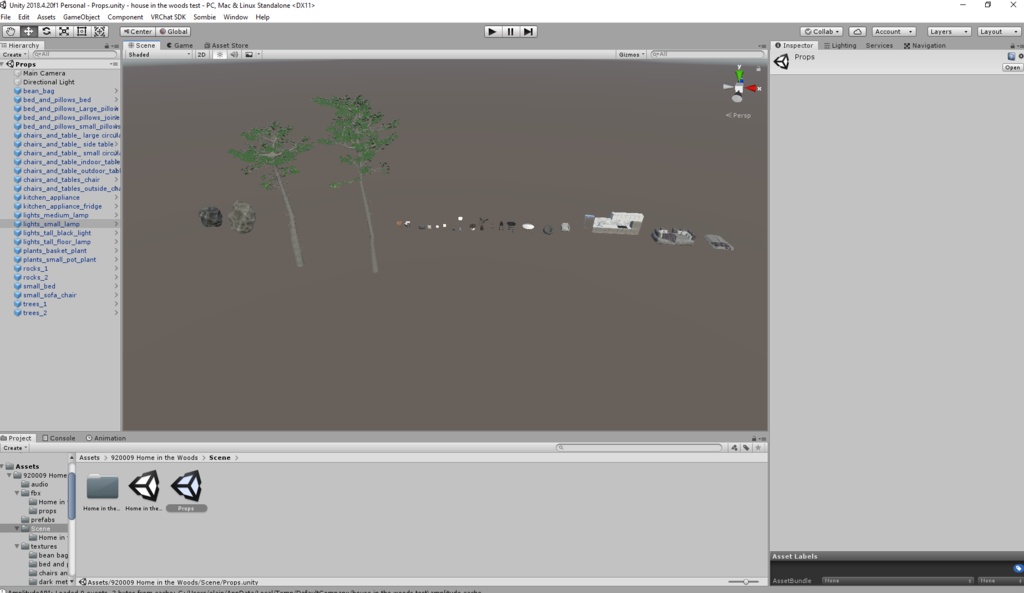 Home in the Woods VRChat Avatar World and Home Props